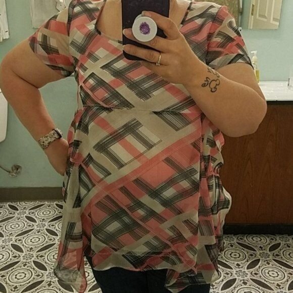 Ellen Tracy Top Shirt Blouse Short Sleeves Women's WOMAN'S Size Medium - Picture 10 of 10